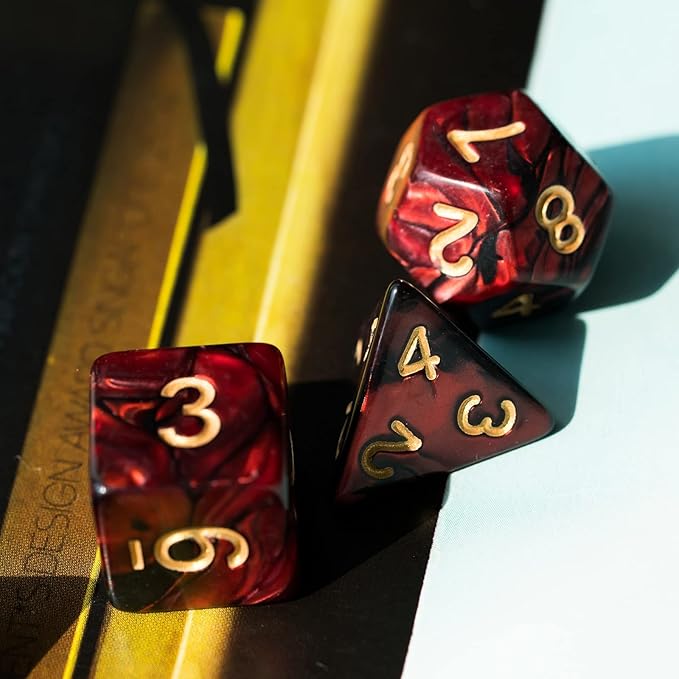 5 Sets DND Dice Polyhedral Dice Set (35pcs) with 1 Large Leather Bag, D&D Die Set for Dungeons and Dragons, RPG Table Games (5Sets/35Pcs Double-Color)