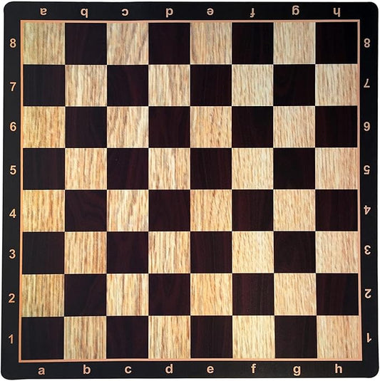 WE Games Mousepad Chess Board 20 in. with Realistic Wood Grain Design – Premium Tournament Chess Mat, Perfect Travel Chess Board for Adults