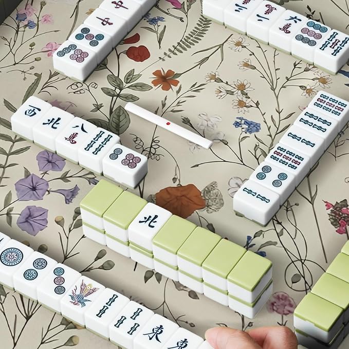 Mahjong Mat for Table, Durable Mahjong Table Cover with Unique Design, Premium Mahjong Accessories, Perfect Mahjong Gifts for Women, Game Mat for Mahjong and Board Game Enthusiasts Ethereal Blossom