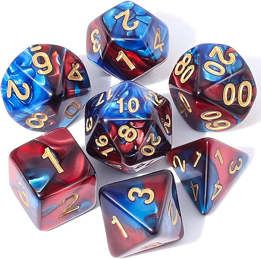 CiaraQ DND Polyhedral Dice Set with a Black Dice Bag for D&D RPG MTG Role Playing Table Games