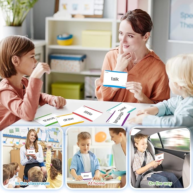 Springflower 600 Sight Words Flash Cards, Dolch & Fry High Frequency Flash Cards for Kindergarten Homeschool Supplies, Games for Kids Pre-K, 1st, 2nd, 3rd Grade