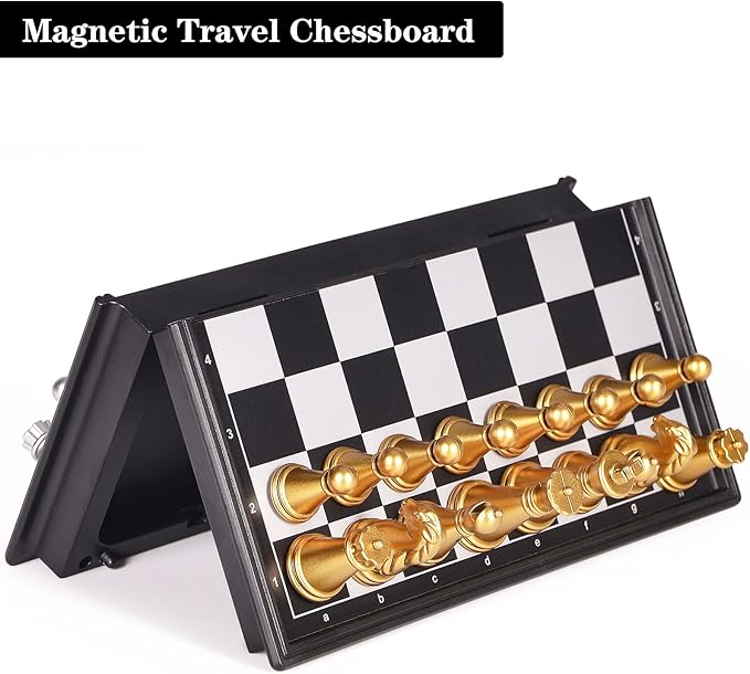 5" Mini Chess Set Travel Board Game with Magnetic Folding Chess Board Portable and Store Chess Pieces Pocket Chess Games for Kids and Adult,Easy to Carry