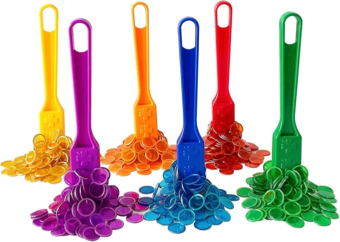 Yuanhe Magnetic Bingo Chips Set- Magnetic Wands with Metal Chips for Counting and Sorting, Educational Activities