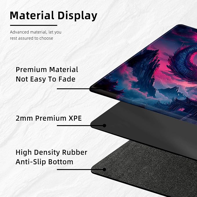 for MTG Playmat with Storage Bag, for TCG Playmat and Playing Card Mat for Magic Board Games, Non-Slip Glowing Dragon Desk Mat, Stitched Edges Game Mat, Rollable & Foldable Card Playmats