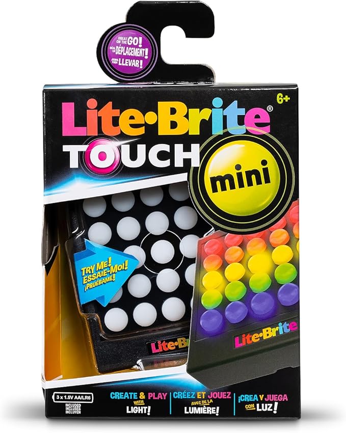 Lite Brite Mini Touch, Create Art with Light, Enhances Creativity, Gift for Girls and Boys Ages 6+