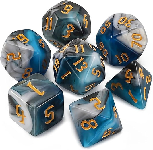 CiaraQ DND Polyhedral Dice Set with Dice Bag for Dungeons and Dragons RPG MTG Role Playing Table Games