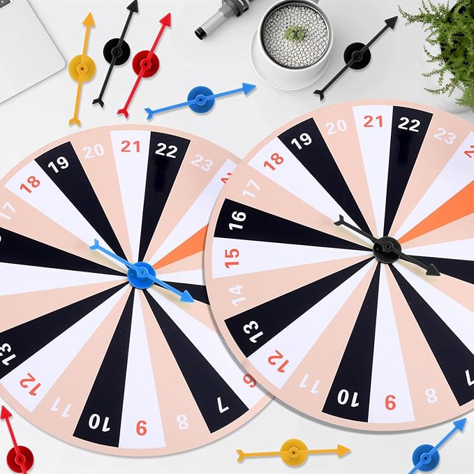 12pcs Arrow Game Spinners, 4 Colors Plastic Spinner Game Pointer Accessories Magnetic Spinners for Classroom Board Game Spinners for Activities DIY Projects (Green, Yellow, Red, White)