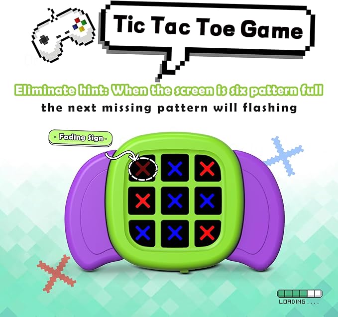 Tic Tac Toe Game,3 in 1 Electronic Handheld Game for Kids,Travel Toy,Electronic Board Games,Educational Toy for Kids,Birthday for 3+ Year Old Boys and Girls (1PCS Random Color)