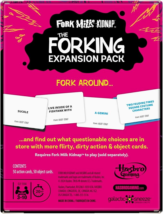 Fork Milk Kidnap: The Forking Expansion Pack | More Forked Up Cards for Adults Only | Ages 17+ | 3-10 Players | 20 Mins. | Hilarious NSFW Party Games
