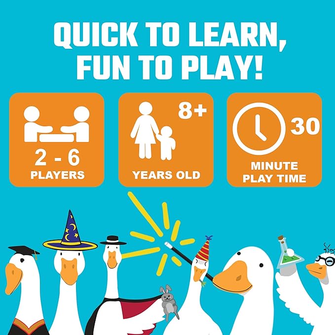 Sneaky Goose - Family Fun Strategy Card Game for Kids, Teens & Adults | Quick Thinking & Memory Game | Addictive and Entertaining | 2-5 Players | Age 8+