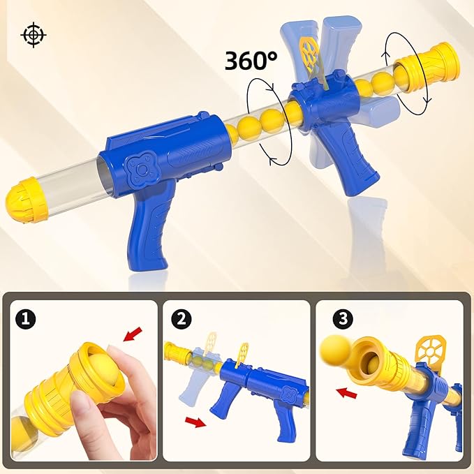 Duck Shooting Toys for Kids 3 4 5 6 7 8 Year Old - Movable Shooting Game with 36 Balls, 2 Air Pump Toy Indoor and Outdoor, Competition Game Gifts for Boys and Girls Ages 5 6 7 8 9 Years Old