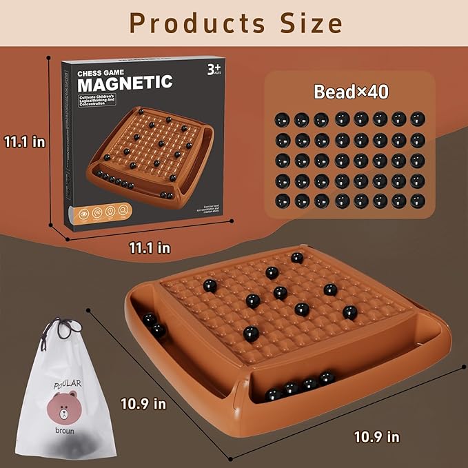 Magnetic Game Chess, Magnet Game Board Games for Kids and Adults, Magnet Chess Set Family Games Ideal for Family and Friend Game Night, 2-4 Players