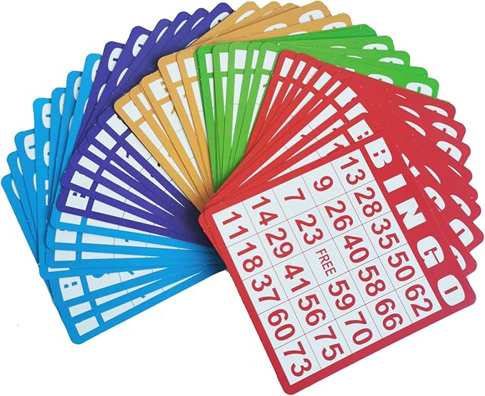 SEETOOOGAMES Deluxe Bingo Game Set - 8 Inch Metal Cage, 50 Paper Cards, 300 Colorful Clear Chips, Bingo Balls and Plastic Master Board, Great for Adults Large Groups, Familiy Games Nights Parties
