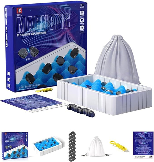 Magnetic Chess Game, Fun Table Top Magnet Game, Magnet Board Game, Strategy Game for Kids & Adults, Family Party Games (A)