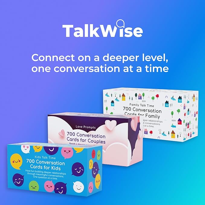 700 Family Conversation Cards, Fun Conversation Starters for Families, Play Dinner Table Games, Family Talking Cards, Color-Coded Across 6 Topics, Take Anywhere
