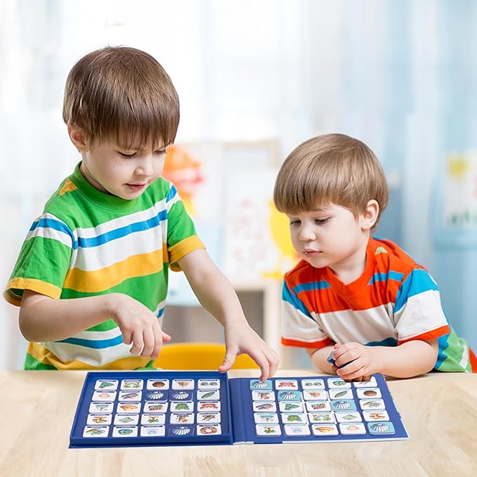Magnetic Memory Matching Games for Toddlers Ages 3+, Travel Games for Kids, Fun Educational Toys for Beach Vacation & Road Trips.