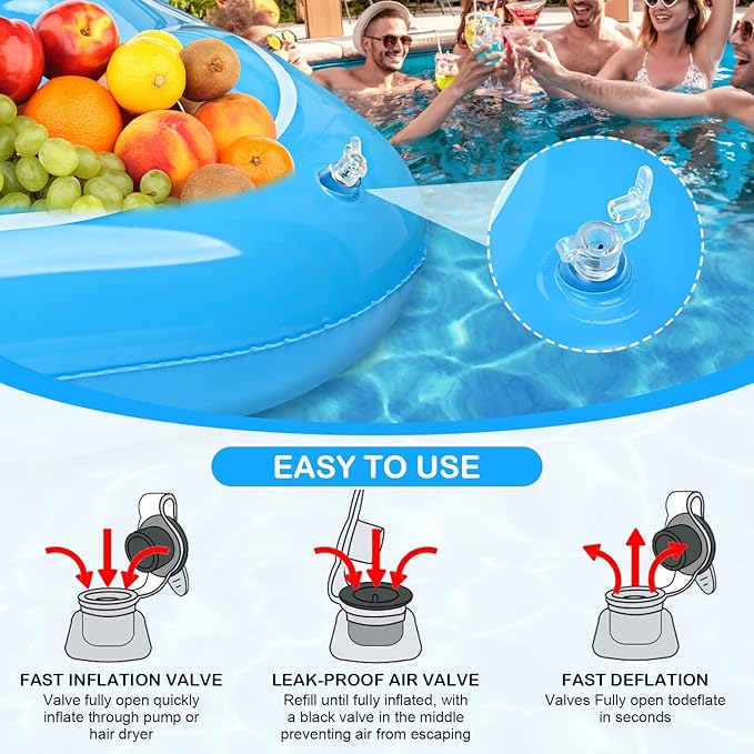 Floating Table for Pool with Waterproof Cards,Inflatable Games Table w/ Anti Spill Drink Holders,Pool Float Game Table Playing Card for Adults Summer Party,Inflatable Swimming Tray for Hot Tub
