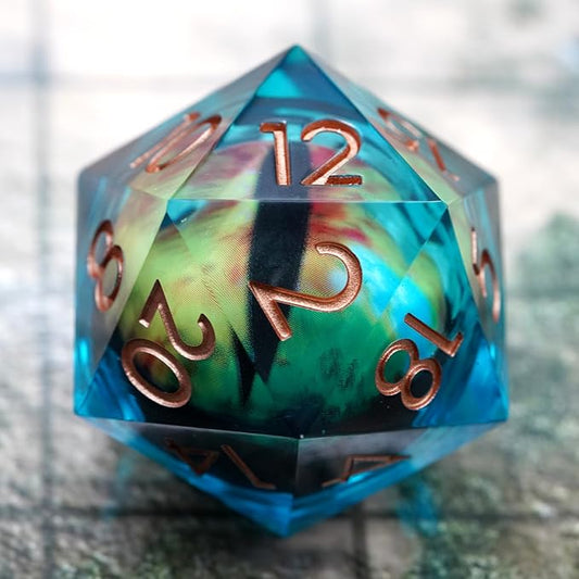 Liquid Core Dragon Eye Dice,DND RPG Dice,33mm Dragon Eye D20 for Role Playing Table Games