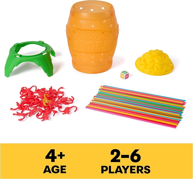 Spin Master Games, Barrel of Monkeys Dropple, A Fun Twist on Two Classic Games, Easy Activity Toy for Preschoolers, for Kids & Family, 2-4 Players, for Ages 4 & Up