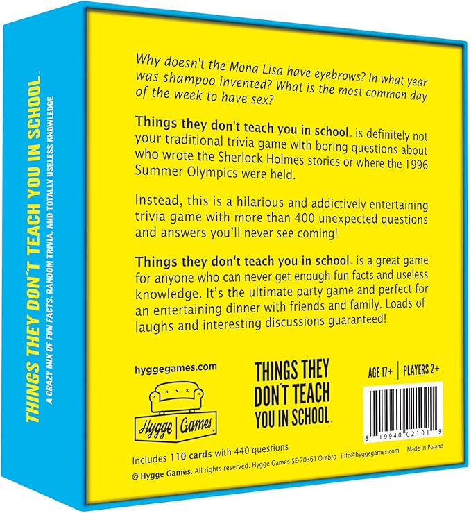 Hygge Games Things They Don't Teach You in School Party Trivia Game