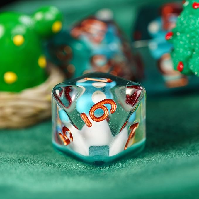 UDIXI 7PCS DND Dice Set, Polyhedral Dice Set D&D Filled with Blue Mushroom, for Dungeons and Dragons Role Playing Games Tabletop Games