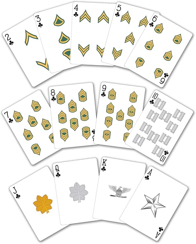 US Army Gift Set | Playing Cards & Dice | Army Rank Insignia Cards | US Army Gifts | Disabled Veteran Owned Business | Army Card & Dice Set