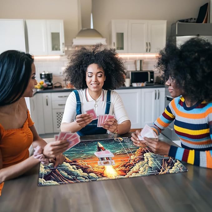 for MTG Playmat with Zones Storage Bag, for TCG Playmat and Playing Card Mat for Magic Board Games, Rocket Launch Non-Slip Stitched Edges Game Mat, Rollable Foldable Card Playmats