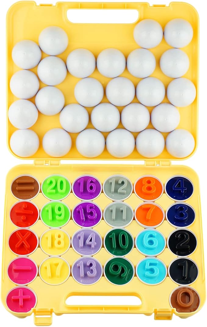 Dimple 26 Match & Play Number and Math Egg Toy with Holder – STEM Educational Eggs, Number & Arithmetic Recognition, Color Sorting Puzzle, Easter Toys, Learning Gift for Kids & Toddlers