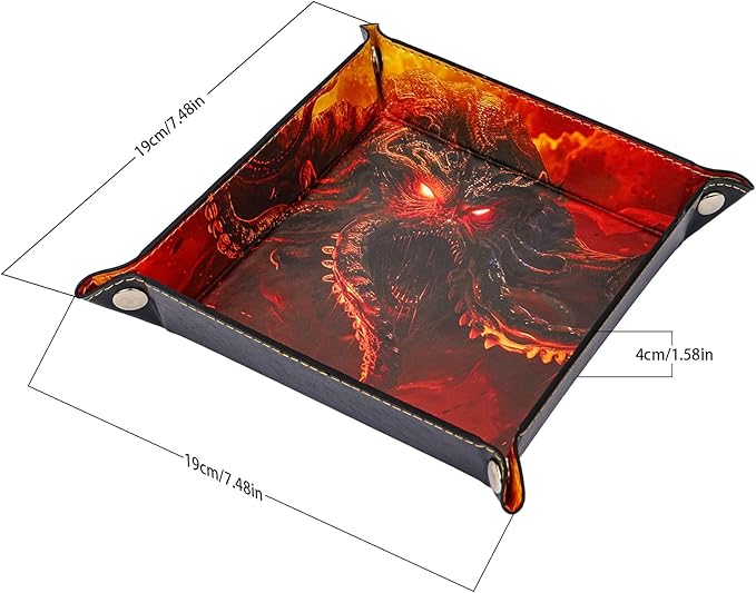 PU Leather Folding Dice Rolling Tray Mat, Portable RPG D&D Dice Trays for RPG Tabletop Board Games, Jewelry Valet Tray for Women and Men