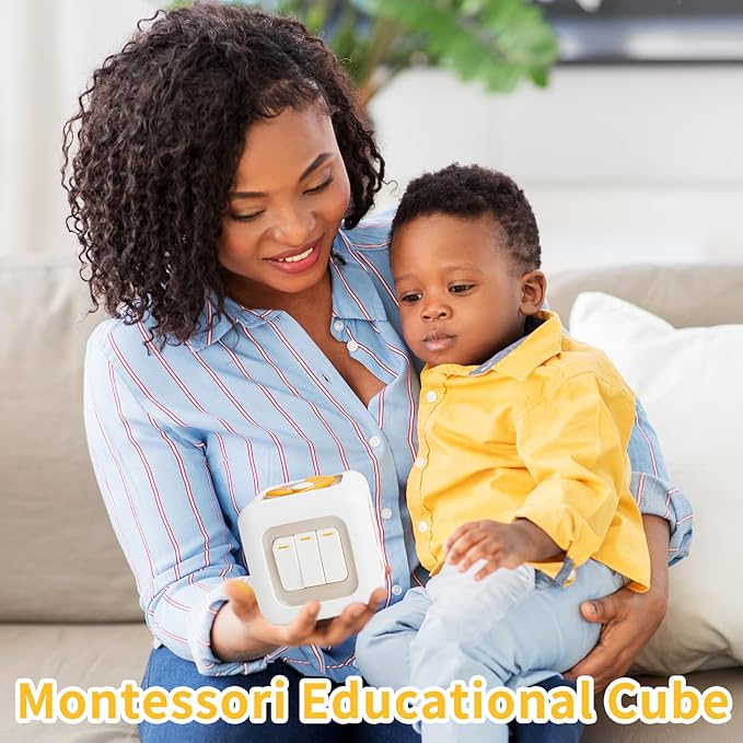 Montessori Busy Cube for Toddlers 1-3,Car Travel Toys Busy Board Activity Cube,Learning Stocking Stuffers Educational Birthday Gifts Sensory Baby Toys 12-18 Months
