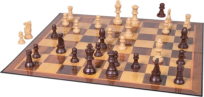Silly Goose Chess Game, Cardboard Folding Chess Set with Plastic Chess Pieces, Board Games