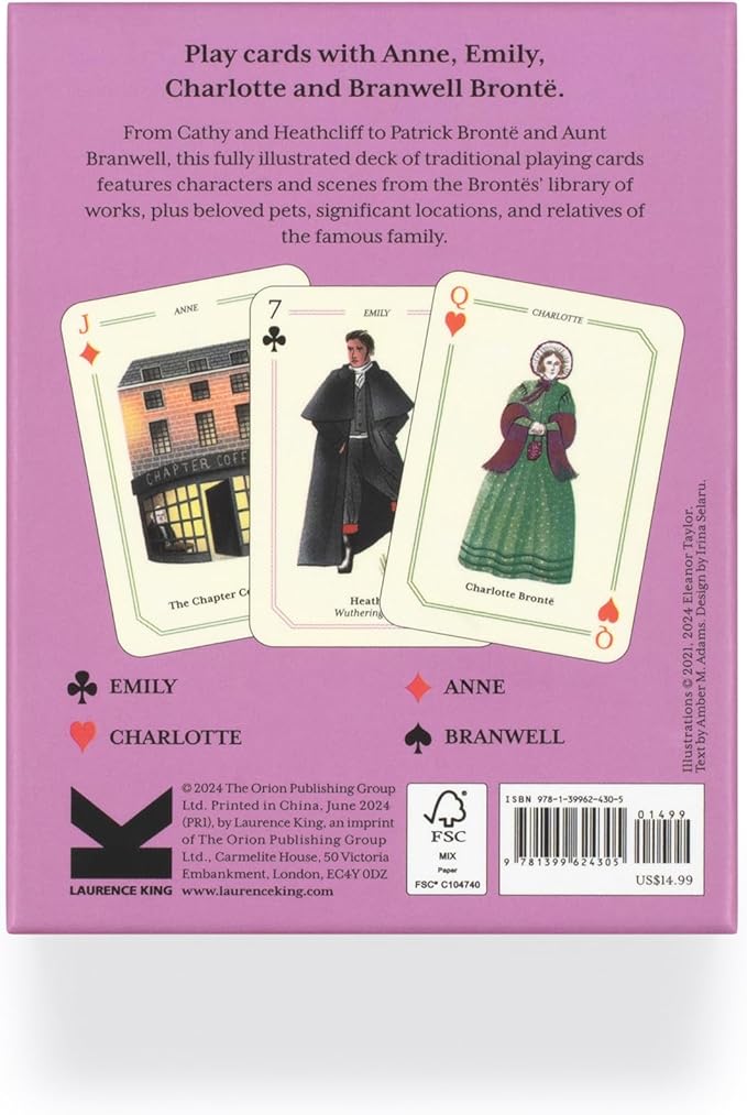 Laurence King Brontë Playing Cards - Complete Card Deck Featuring 54 of The Brontës Most Memorable Characters. 3.5” x 4.5” Box with Stunning Illustrations of Classic Literature Characters!