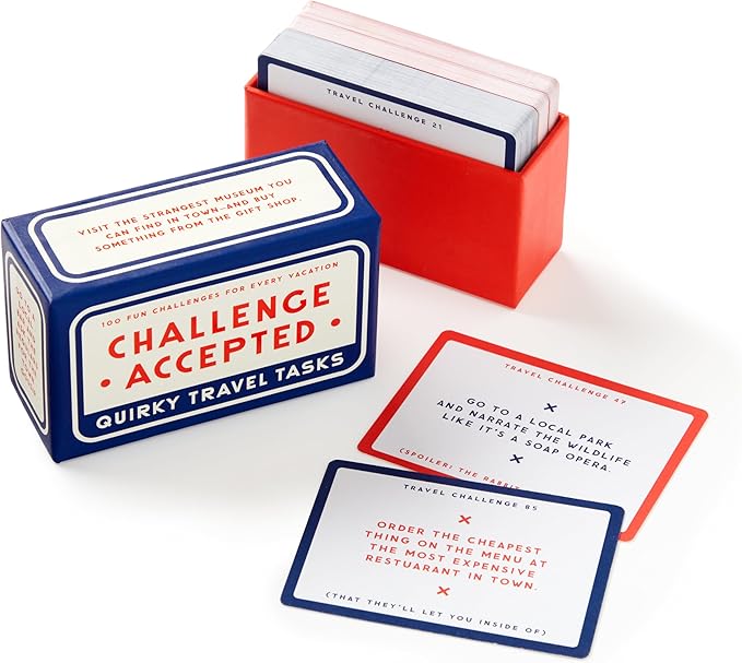 Brass Monkey - Challenge Accepted – Travel Tasks Deck of 100 Double Sided Unique Challenge Cards