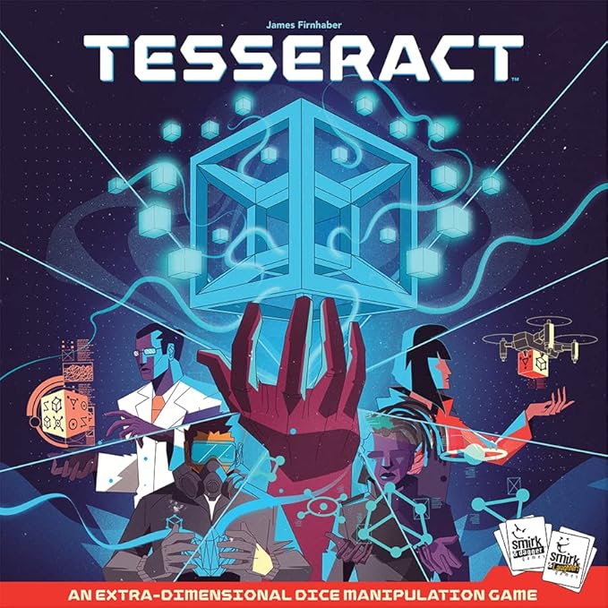 Smirk & Dagger Tesseract 1-4 Player Cooperative Strategy Board Game, 64 Dice, Rotating Turntable, Dice Manipulation, Unique Player Powers, A Great Gift for Couples, Family, Adults & Teens Ages 14+