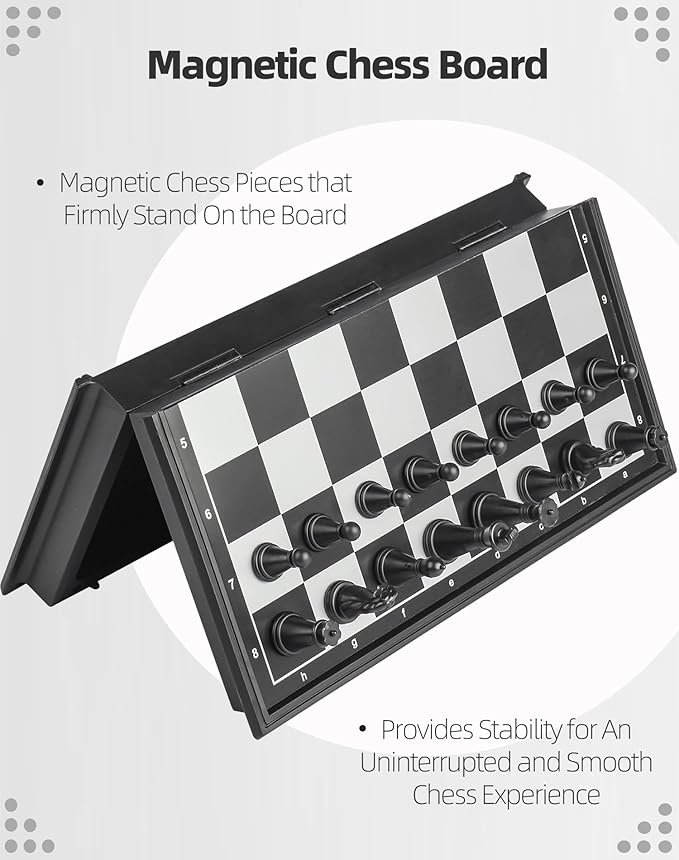 Travel Chess Set Magnetic Portable Folding Board - Small Mini Pocket Chess Set (X-Small / 5.9 Inch)