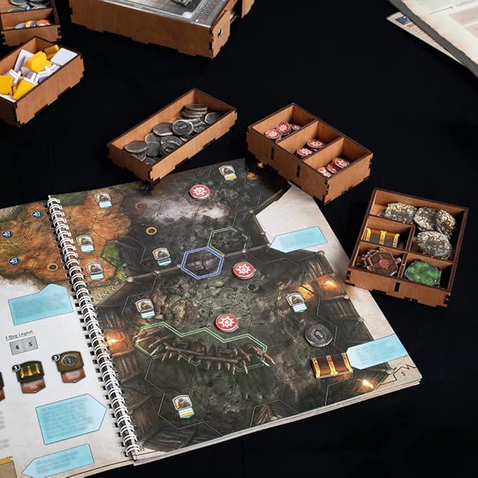 SMONEX Organizer Compatible with Gloomhaven Jaws of The Lion - Convenient Board Game Organizer Box with Four Player Trays