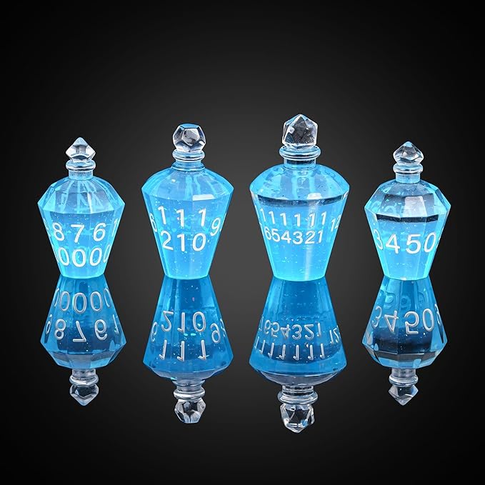7PCS Potion DND Dice Set,Transparent Sharp Edge Die Set D&D RPG Polyhedral Die,for Dungeons & Dragons, Pathfinder, and TTRPG Roleplaying Games (Blue)