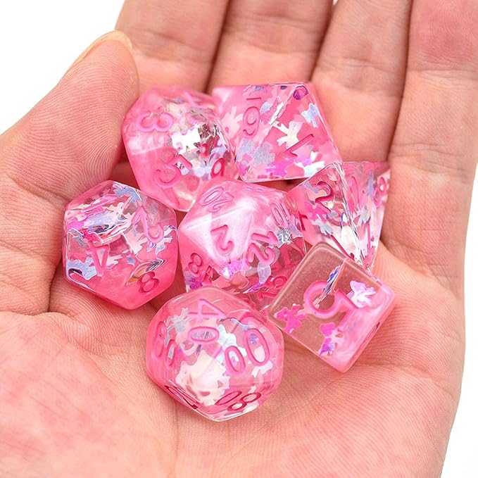 UDIXI Polyhedral DND Dice Set, D&D Dice Pink Dice Compatible Dungeons and Dragons Role Playing Game,Board Games, d and d Dice Set
