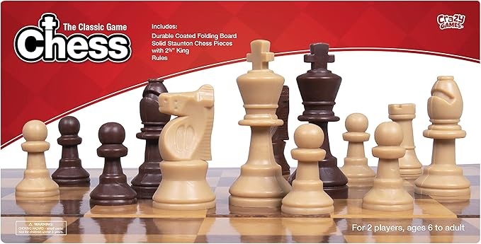 Plastic Chess Set: Premium Quality, Foldable Board with Staunton Pieces - Perfect for Travel, Kids and Adults, Suitable for Indoor & Outdoor Portable Ajedrez