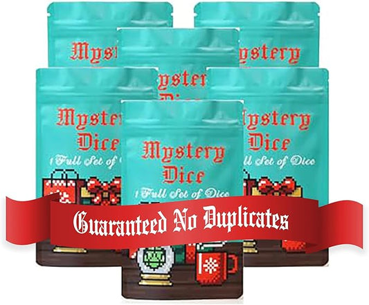 1985 Games Holiday Mystery Dice Bag - Wide Range of Patterns for Gaming, Role Playing, Table Games (Pack of 6)
