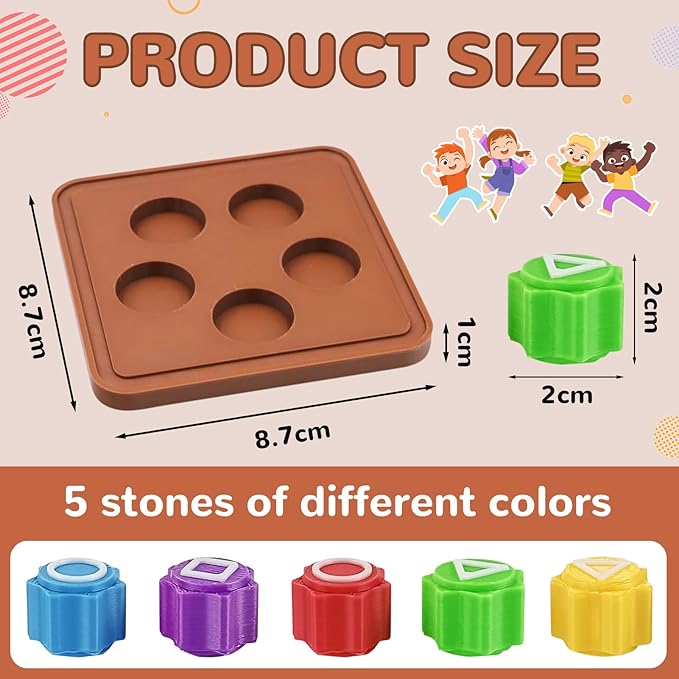 Gonggi Korean Game, Gonggi Korean Tossing Game Set, Korean Traditional Play Game, Stone Catching Toy, Board Floor Travel Games, Hand Eye Coordination Training Toy - 5 Stones, Ages 3+