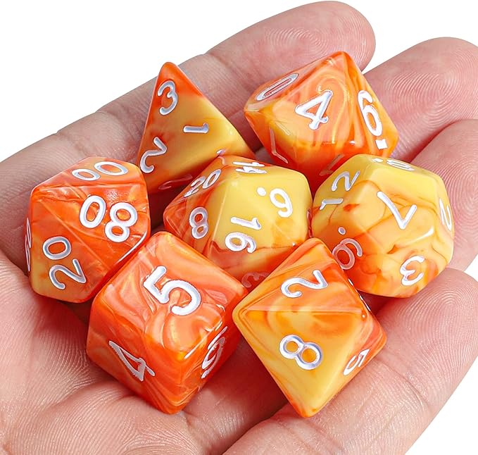 CiaraQ DND Polyhedral Dice Set with a Black Dice Bag for D&D RPG MTG Role Playing Table Games