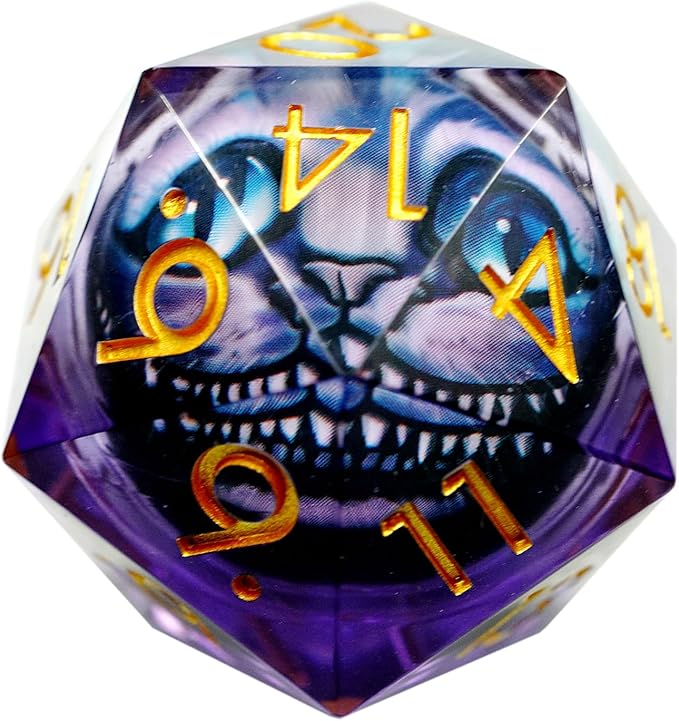 Dungeons and Dragons DND Dice D20, Moving Eyeball Liquid Core Dice Set D&D 33MM Oversized D20 Single Sharp Edge Resin dice with Gift Case, Polyhedral Dice for Role Playing Game