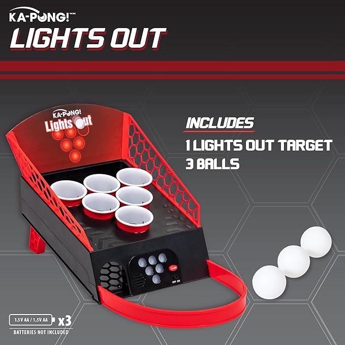 EastPoint Sports KaPong Lights Out Party Game - Exciting Gameplay with Electronic Pong Target & 3 Pong Balls