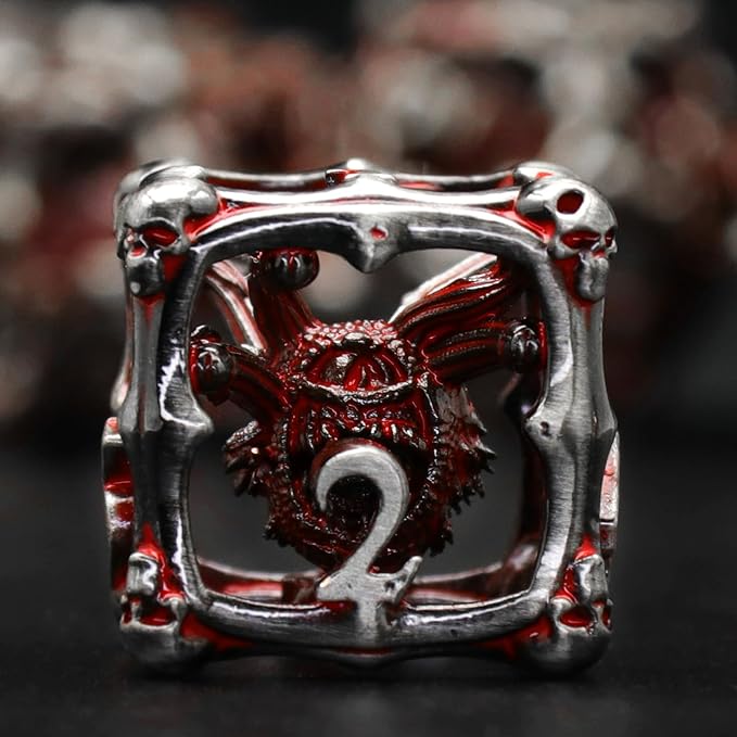 Beholder Dice Set DND, Dragon Eye Dice, ZHOORQI 7PC/Set Polyhedral Dices for Dungeons and Dragons, RPG, Eye Monster D&D Gifts（Eye-Blood Red）