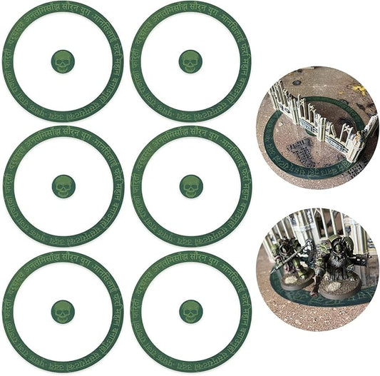 Jucoci Objective Point Markers 6PCS Set Objective Marker Compatible with WH40k Wargame (Miniature Not Included), Green