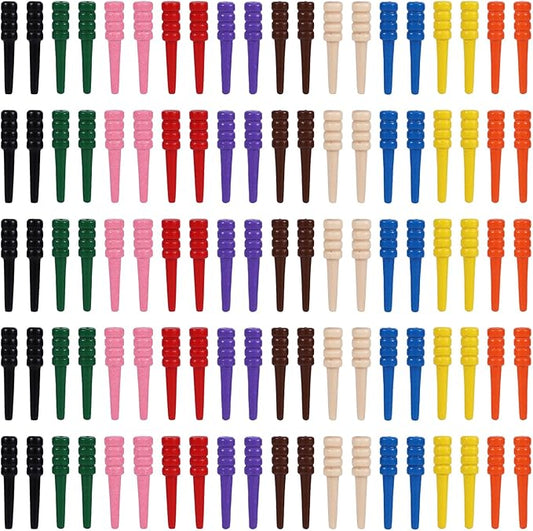 100pcs Cribbage Pegs, Wooden Cribbage Board Pins Fit 1/8 Inch Holes Replacement Tapered Game Pegs for Traditional Cribbage Board Game Accessories (10 Colors)