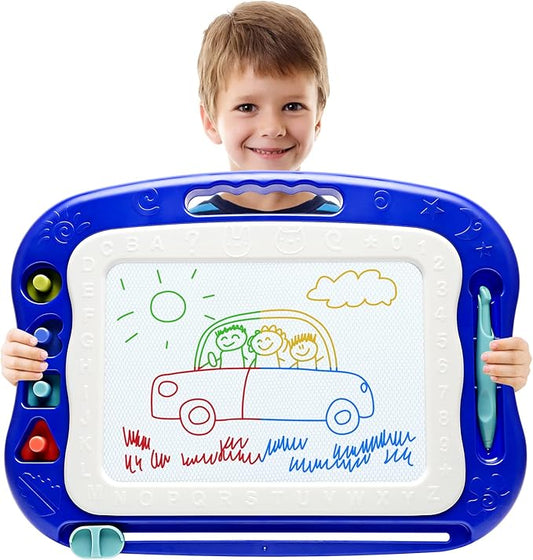 Magnetic Drawing Board,Large Doodle Board Toddler Toys for Girls Boys 3 4 5 6 7 Year Old Kids Gift Etch A Colorful Sketch Magnet Erasable Pad (Blue)