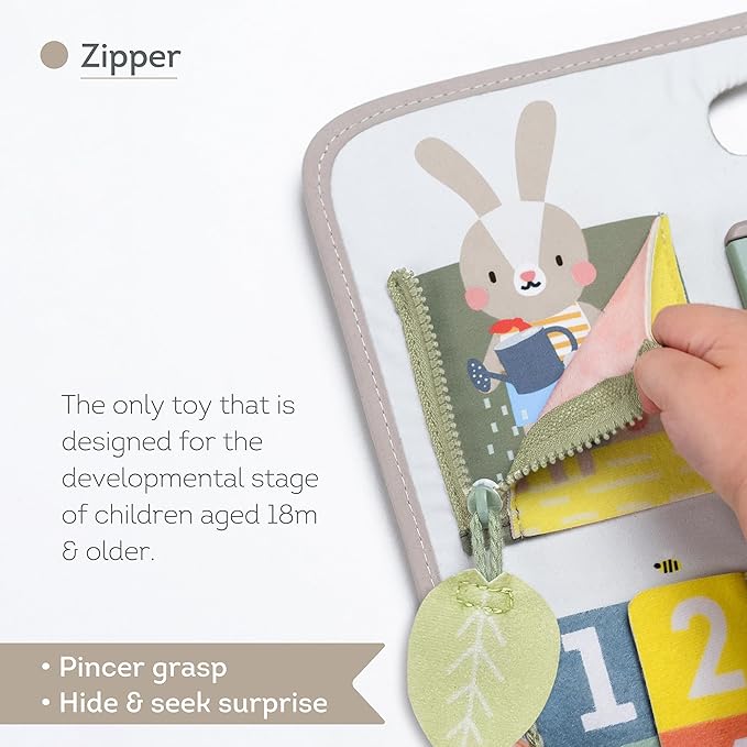 Busy Board for Toddlers, Montessori Toy for 18 Months & up with 10 Educational Toddler Activities to Develop Fine Motor & Problem Solving Skills Learning Sensory Board Travel Toy Non-Toxic.