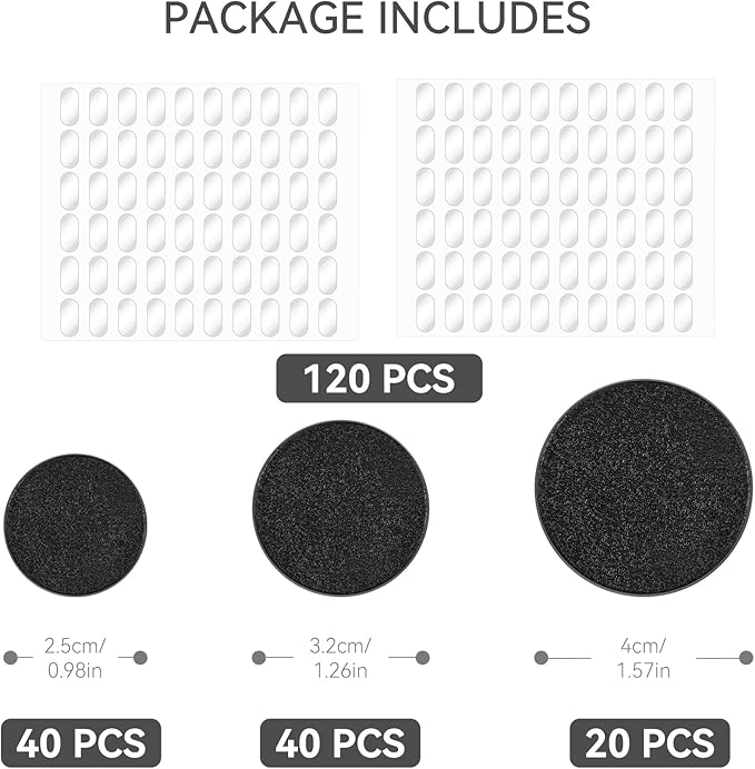 100PCS Miniature Bases+120PCS Adhesive, 25mm 32mm 40mm Mix Black Round Plastic Model Bases for Gaming Miniatures Collectible War Table Game or Wargames Board Game